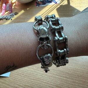 2 silver Hot Topic Bracelets